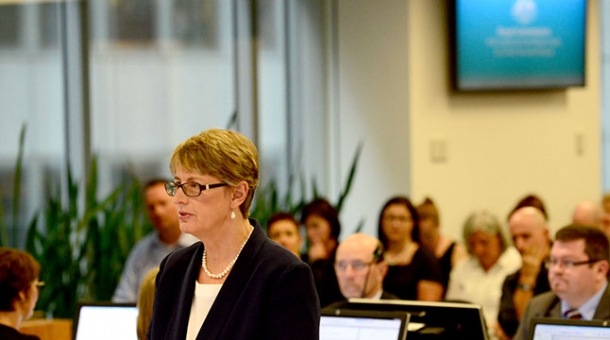 Counsel Assisting, Gail Furness SC speaking in a court room
