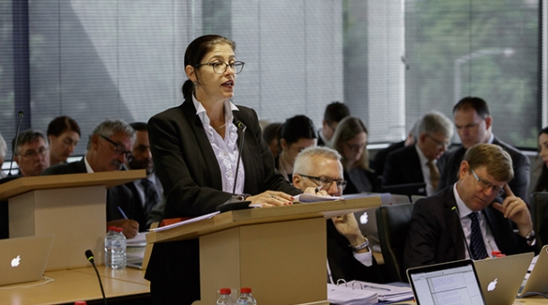 Counsel Assisting, Naomi Sharp presenting to Commissioners