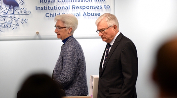 From left to right: Justice Jennifer Coate and The Hon. Justice Peter McClellan AM exiting the hearing room