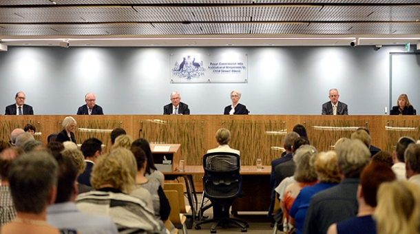 Commissioners in hearing room