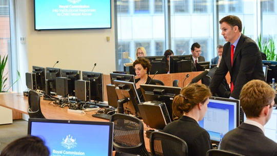Counsel Assisting, David Lloyd addresses the Commissioners