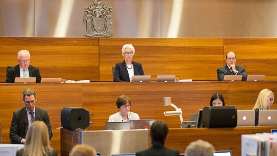 From left to right: Commissioner Robert Fitzgerald AM, Justice Jennifer Coate and Commissioner Andrew Murray