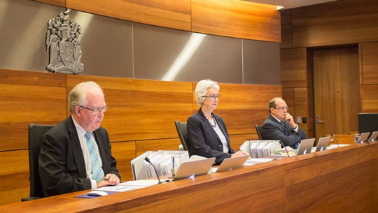 From left to right: Commissioner Robert Fitzgerald AM, Justice Jennifer Coate and Commissioner Andrew Murray