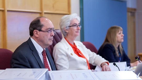 From left to right: Commissioner Andrew Murray, Justice Jennifer Coate and Commissioner Helen Milroy