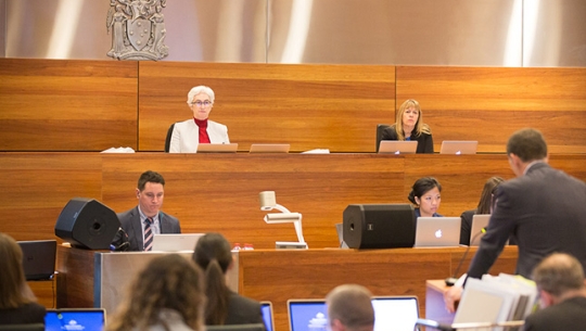 Counsel Assisting, David Lloyd addresses Justice Jennifer Coate and Commissioner Helen Milroy