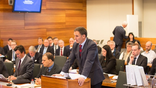 Counsel Assisting, David Lloyd addresses Commissioners