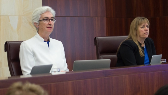 From left to right: Justice Jennifer Coate and Commissioner Helen Milroy