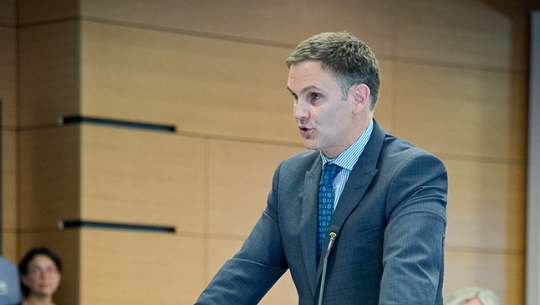 Counsel Assisting, David Lloyd addresses the Commissioners