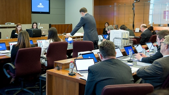 Counsel Assisting, David Lloyd addresses the Commissioners