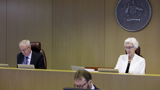 From left to right: Commissioner Bob Atkinson AO APM and Justice Jennifer Coate