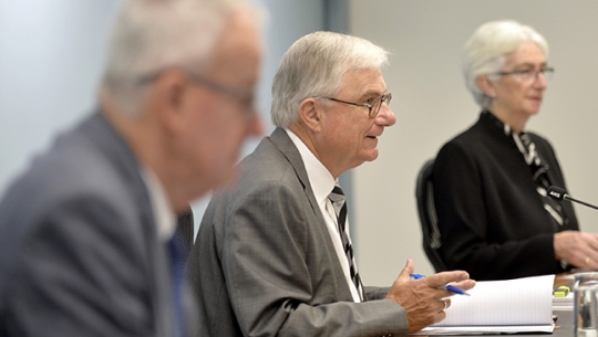 From left to right: Commissioner Bob Atkinson AO APM, The Hon. Justice Peter McClellan AM and Justice Jennifer Coate