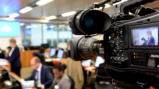 Counsel Assisting, Gail Furness SC seen through the lens of a video camera during a public hearing