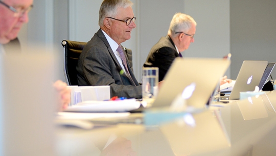 From left to right: Commissioner Robert Fitzgerald AM, The Hon. Peter McClellan AM and Commissioner Bob Atkinson