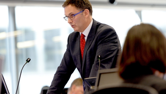 Counsel Assisting, David Lloyd addresses the Commissioners