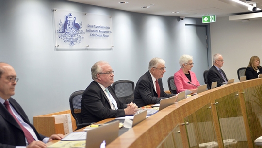 From left to right: Commissioner Andrew Murray, Commissioner Robert Fitzgerald AM, The Hon Justice Peter McClellan AM, Justice Jennifer Coate, Commissioner Bob Atkinson and Commissioner Helen Milroy