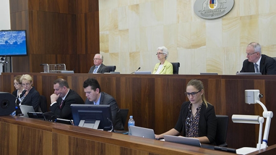From left to right: Commissioner Robert Fitzgerald AM, Justice Jennifer Coate and Commissioner Bob Atkinson AO APM