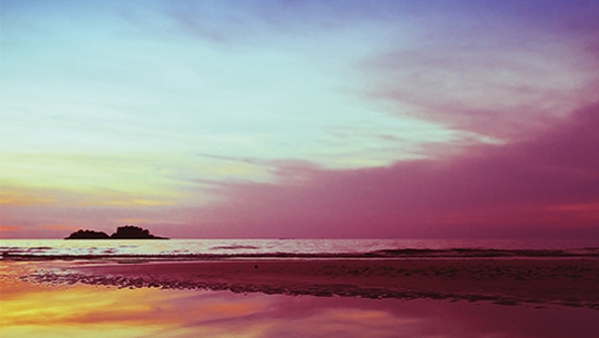 Sunset sky on a beach 