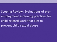 Research report on effectiveness of pre-employment screening